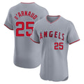 Pouc LA.Angels #25 Travis d'Arnaud Player Gray Home Limited Elite Stitched Jerseys