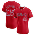Pouc LA.Angels #25 Travis d'Arnaud Player Red Home Limited Elite Stitched Jerseys
