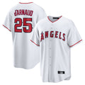 Pouc LA.Angels #25 Travis d'Arnaud Player White Home Game Stitched Jerseys