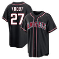 Pouc LA.Angels #27 Mike Trout Player Black Fashion Out Home Game Stitched Jerseys