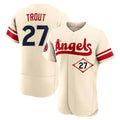 Pouc LA.Angels #27 Mike Trout Player Cream City Connect Limited ELite Home Stitched Jerseys