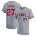 Pouc LA.Angels #27 Mike Trout Player Gray Home Limited Elite Stitched Jerseys