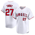 Pouc LA.Angels #27 Mike Trout Player White Limited Home Stitched Jerseys