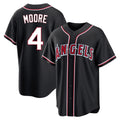Pouc LA.Angels #4 Christian Moore Player Black Fashion Out Home Game Stitched Jerseys