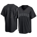Pouc LA.Angels #4 Christian Moore Player Black Pitch Fashion T-shirt Stitched Jerseys