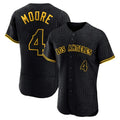 Pouc LA.Angels #4 Christian Moore Player Black Snake Skin City Limited Elite Home Stitched Jerseys