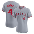 Pouc LA.Angels #4 Christian Moore Player Gray Home Limited Elite Stitched Jerseys