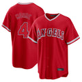 Pouc LA.Angels #4 Christian Moore Player Red Home Game Stitched Jerseys