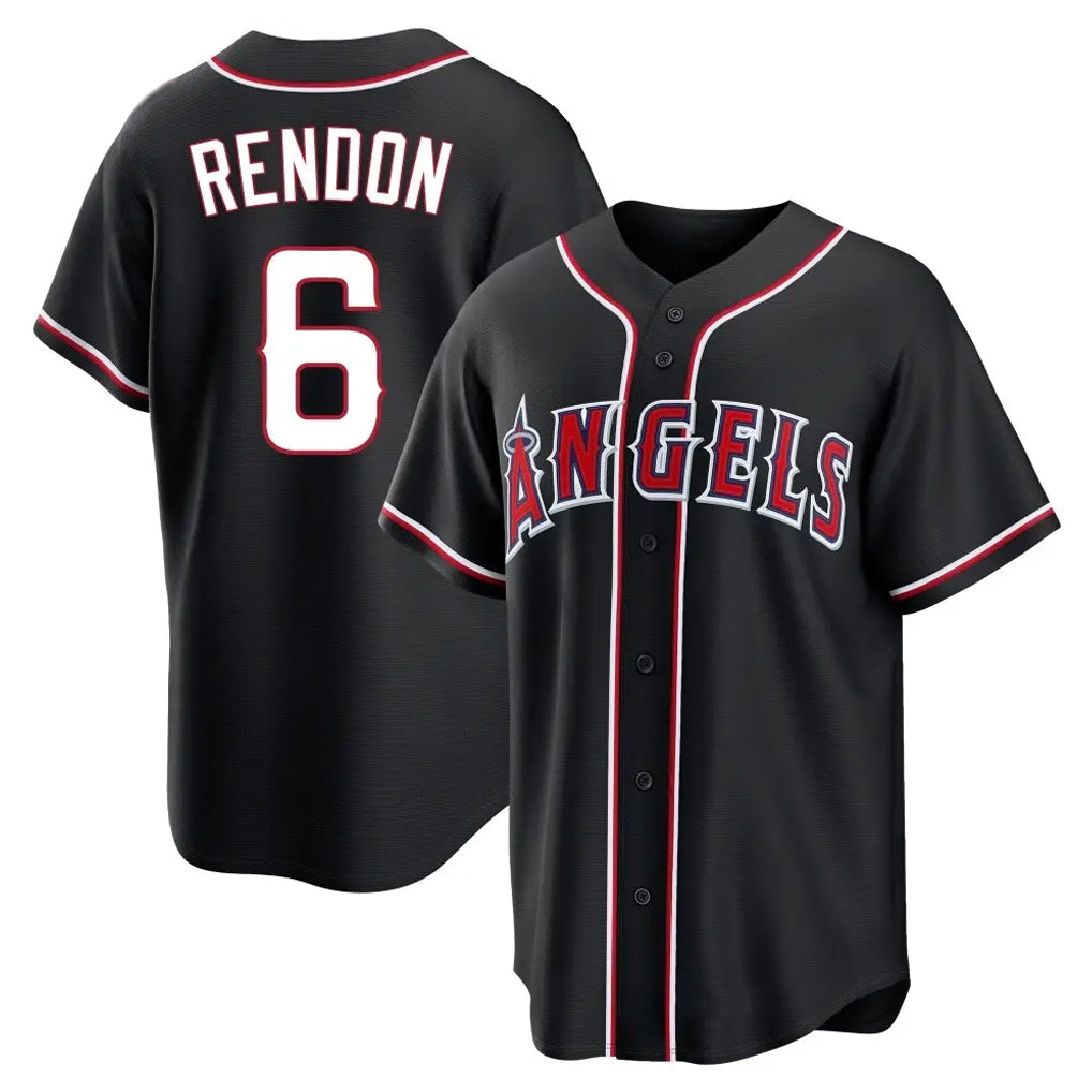 Pouc LA.Angels #6 Anthony Rendon Player Black Fashion Out Home Game Stitched Jerseys