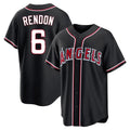Pouc LA.Angels #6 Anthony Rendon Player Black Fashion Out Home Game Stitched Jerseys