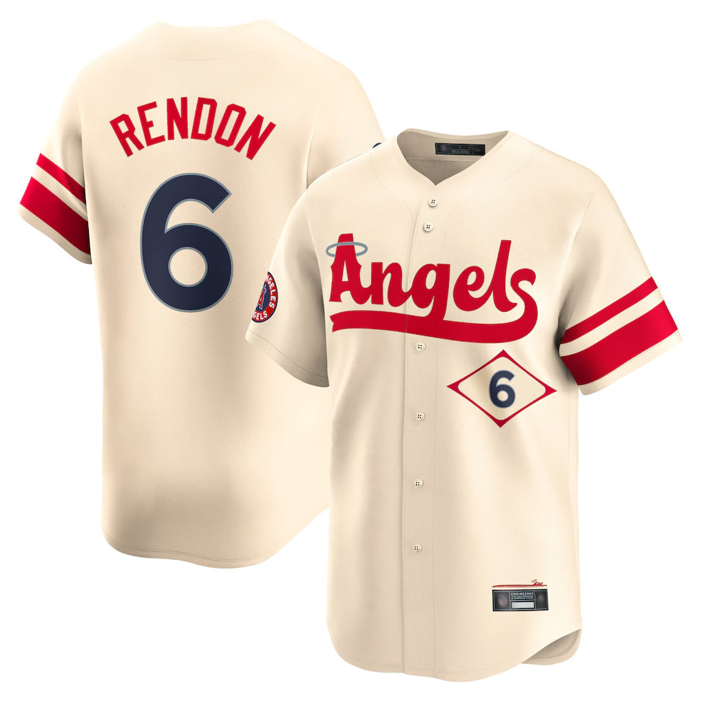 Pouc LA.Angels #6 Anthony Rendon Player Cream City Connect Limited Home Stitched Jerseys