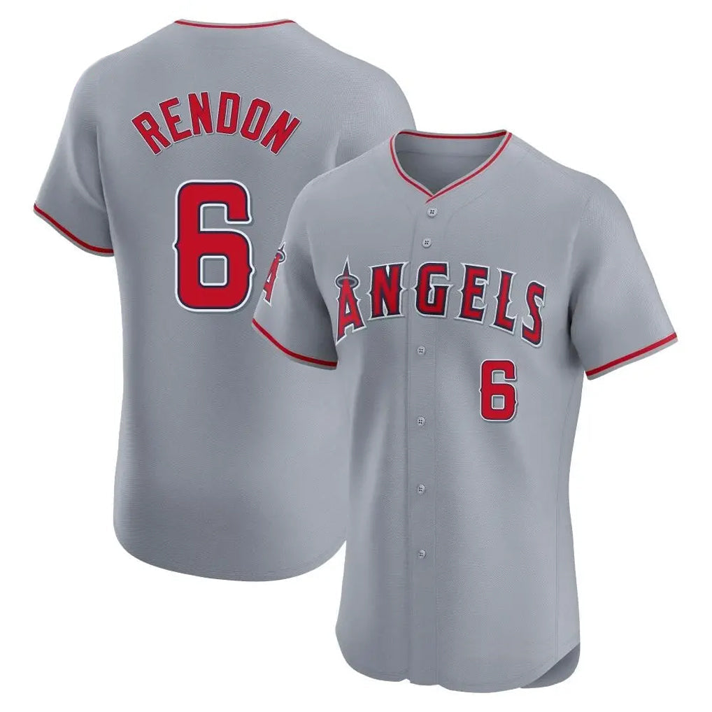 Pouc LA.Angels #6 Anthony Rendon Player Gray Home Limited Elite Stitched Jerseys