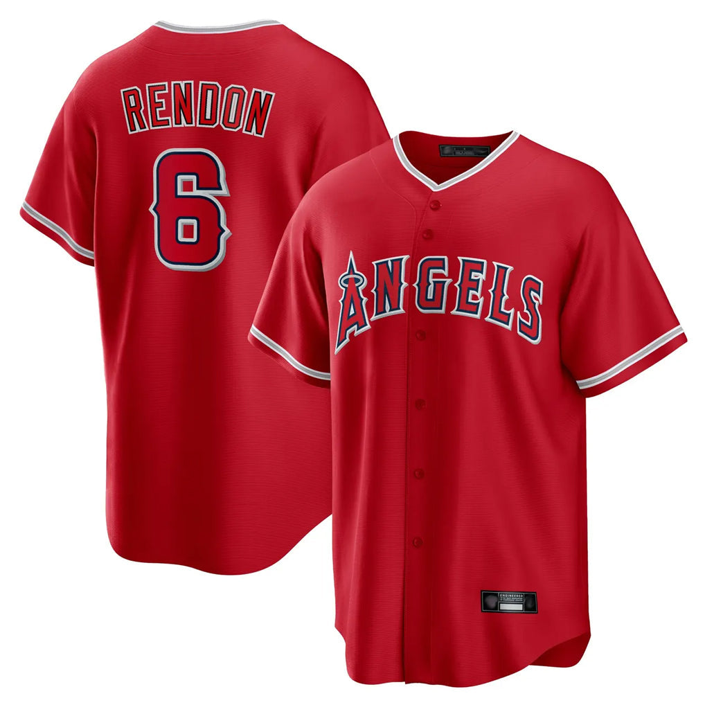 Pouc LA.Angels #6 Anthony Rendon Player Red Home Game Stitched Jerseys