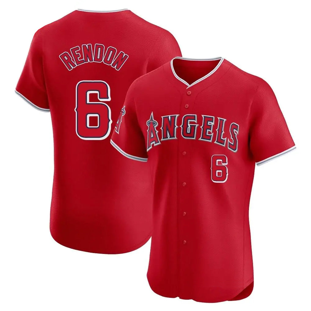 Pouc LA.Angels #6 Anthony Rendon Player Red Home Limited Elite Stitched Jerseys
