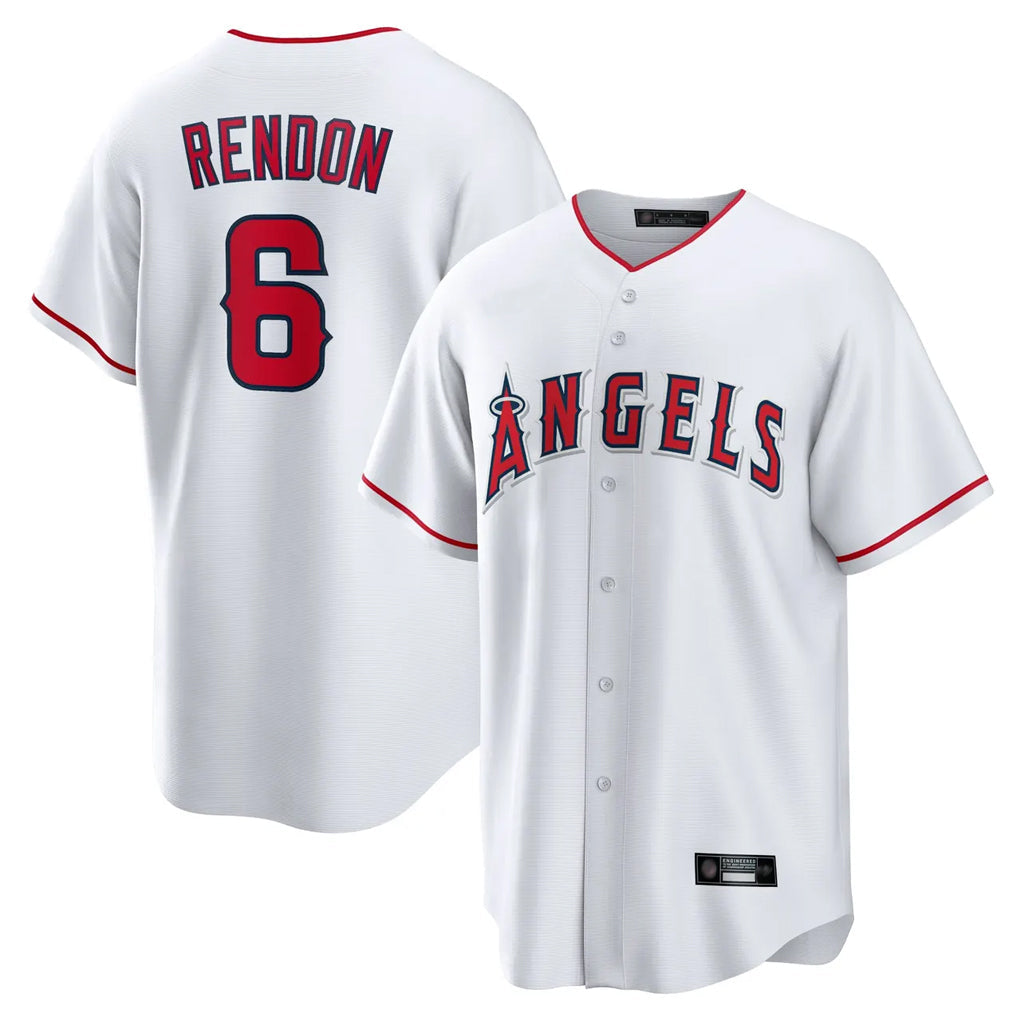 Pouc LA.Angels #6 Anthony Rendon Player White Home Game Stitched Jerseys