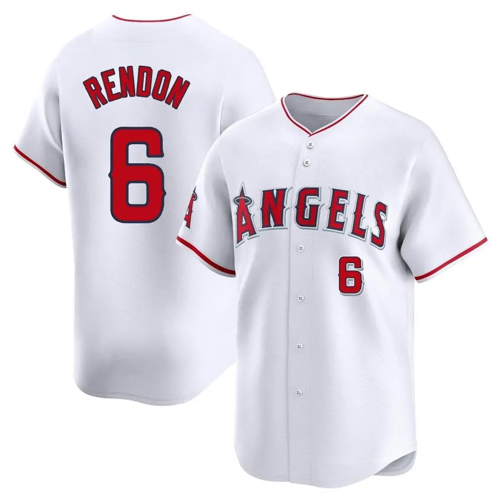 Pouc LA.Angels #6 Anthony Rendon Player White Limited Home Stitched Jerseys