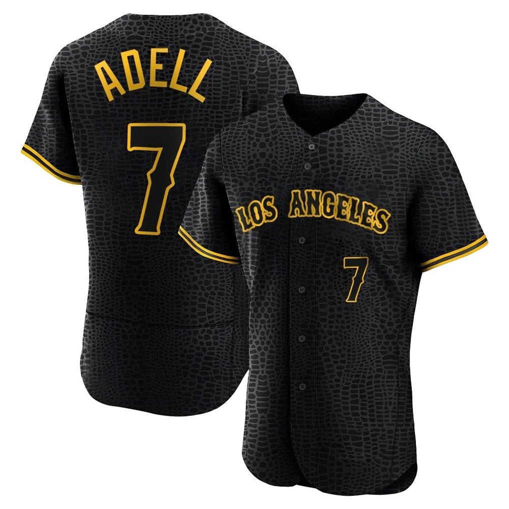 Pouc LA.Angels #7 Jo Adell Player Black Snake Skin City Limited Elite Home Stitched Jerseys
