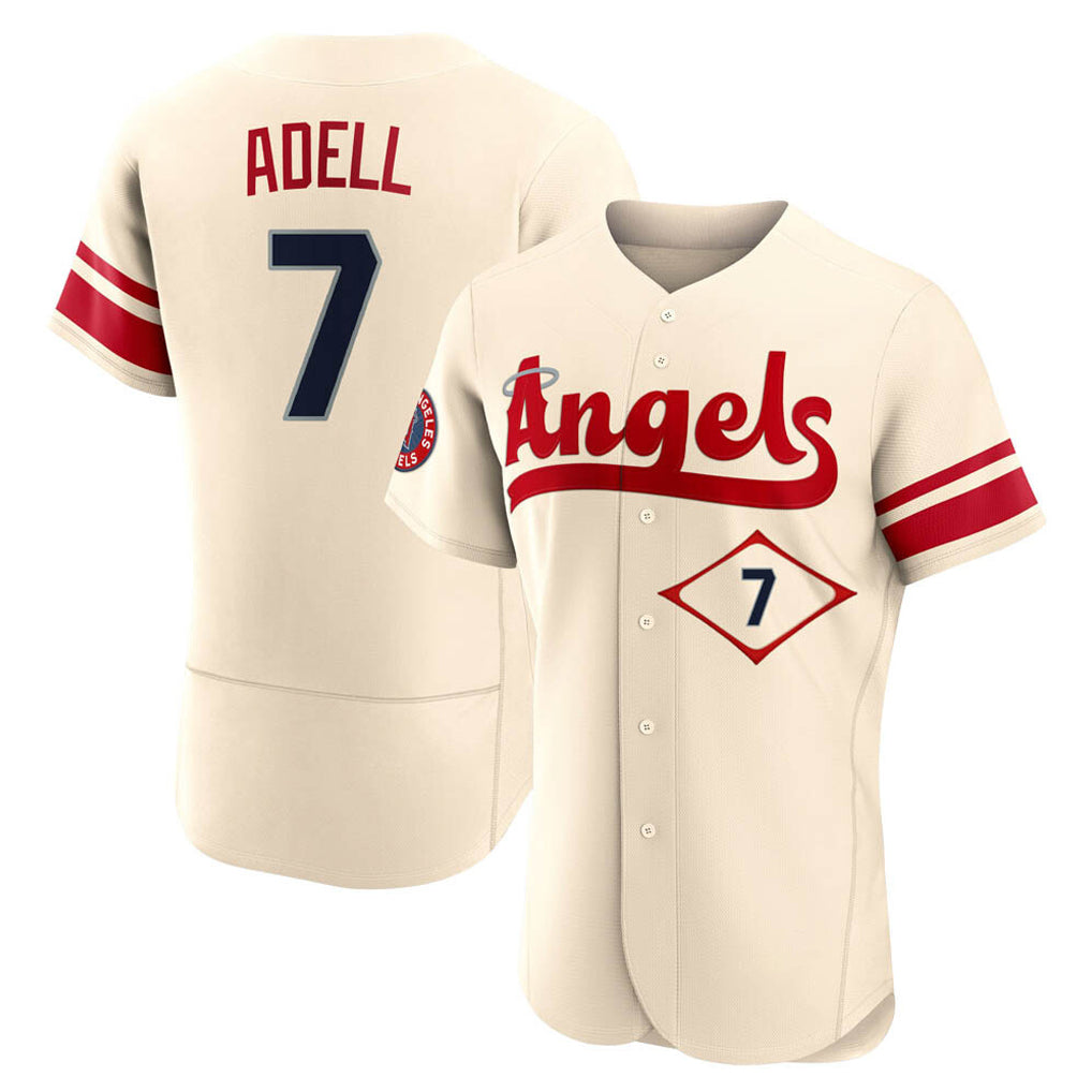 Pouc LA.Angels #7 Jo Adell Player Cream City Connect Limited ELite Home Stitched Jerseys