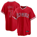 Pouc LA.Angels #7 Jo Adell Player Red Home Game Stitched Jerseys