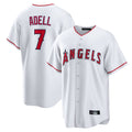 Pouc LA.Angels #7 Jo Adell Player White Home Game Stitched Jerseys