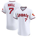 Pouc LA.Angels #7 Jo Adell Player White T-shirt Home Limited Elite Stitched Jerseys