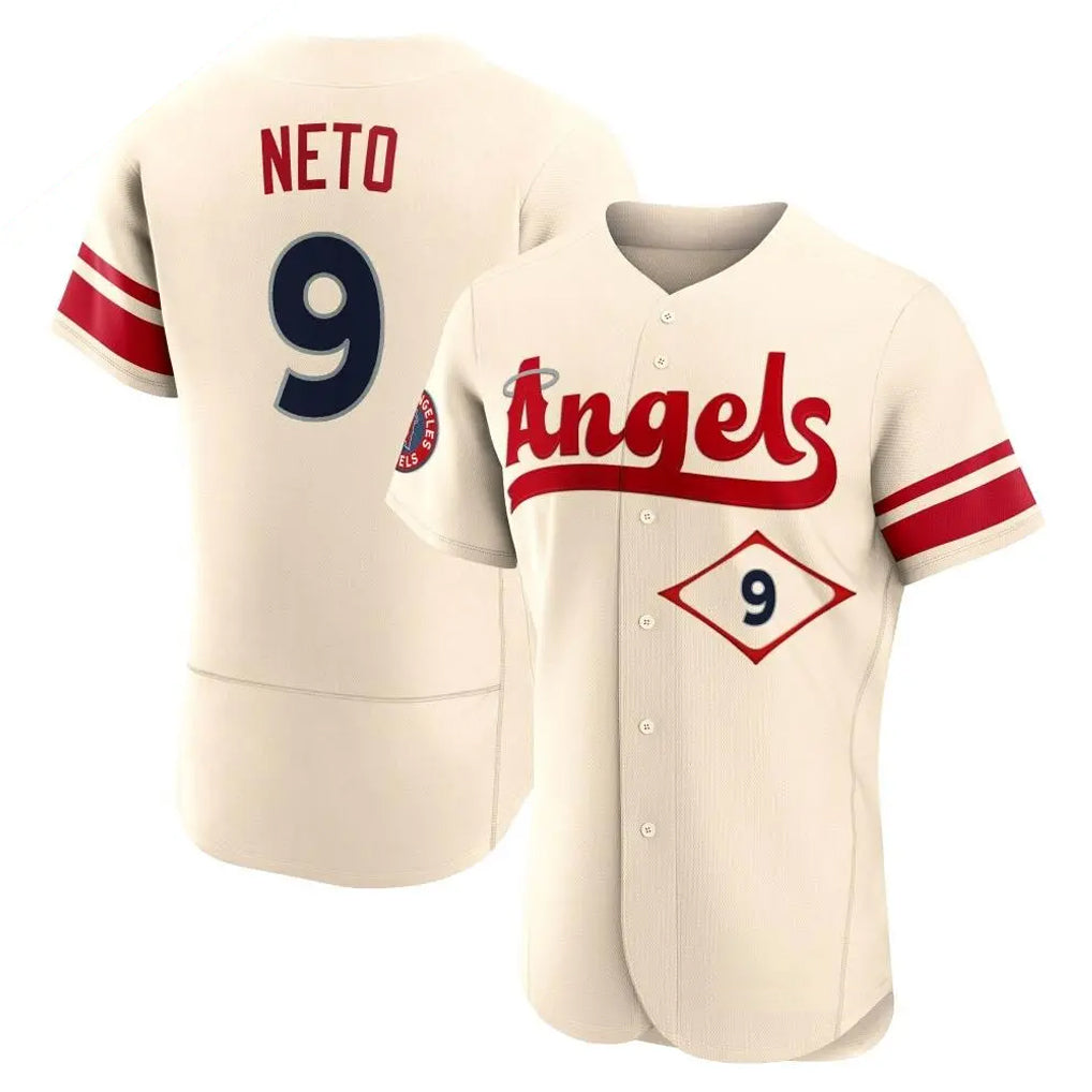 Pouc LA.Angels #9 Zach Neto Player Cream City Connect Limited ELite Home Stitched Jerseys