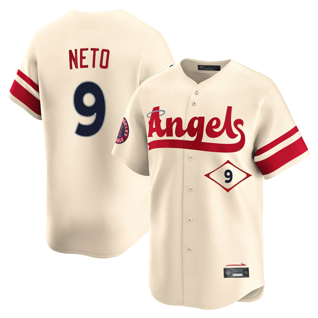 Pouc LA.Angels #9 Zach Neto Player Cream City Connect Limited Home Stitched Jerseys