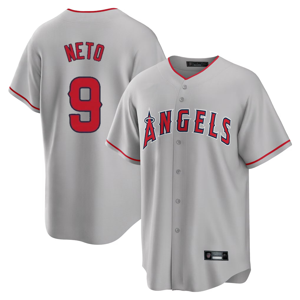 Pouc LA.Angels #9 Zach Neto Player Gray Home Game Stitched Jerseys