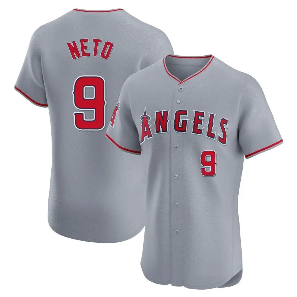 Pouc LA.Angels #9 Zach Neto Player Gray Home Limited Elite Stitched Jerseys