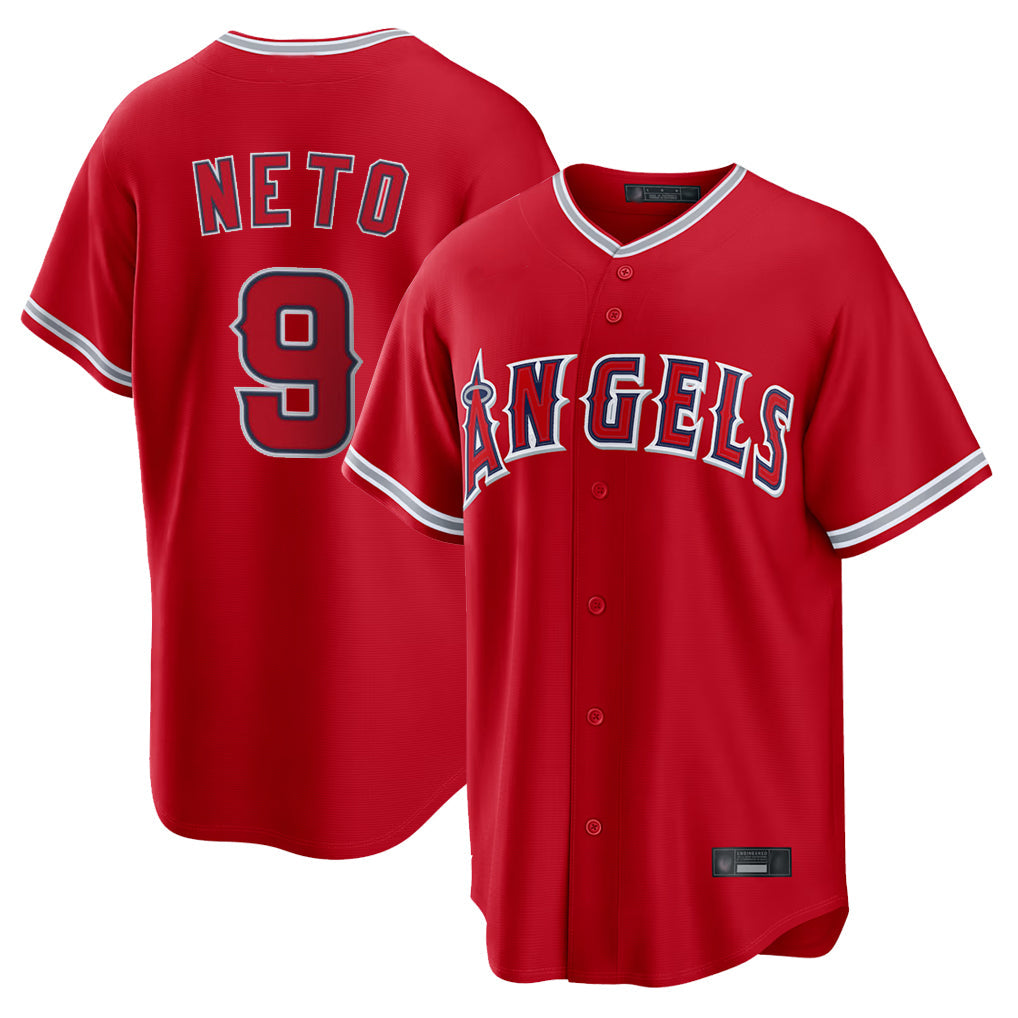 Pouc LA.Angels #9 Zach Neto Player Red Home Game Stitched Jerseys