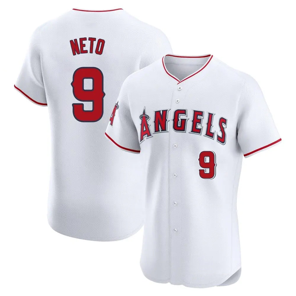 Pouc LA.Angels #9 Zach Neto Player White Limited Elite Stitched Home Jerseys