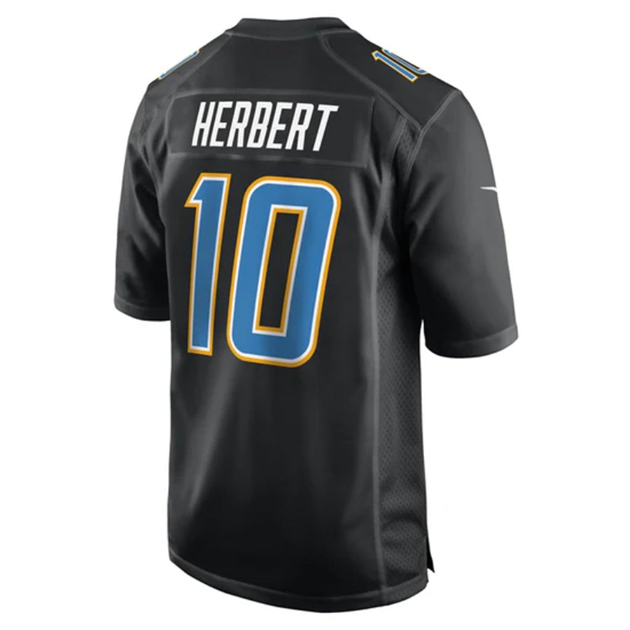 Pouc LA.Chargers #10 Justin Herbert Player Black Fashion Stitched Jerseys