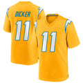 Pouc LA.Chargers #11 Cameron Dicker Player Gold Home Game Stitched Jerseys