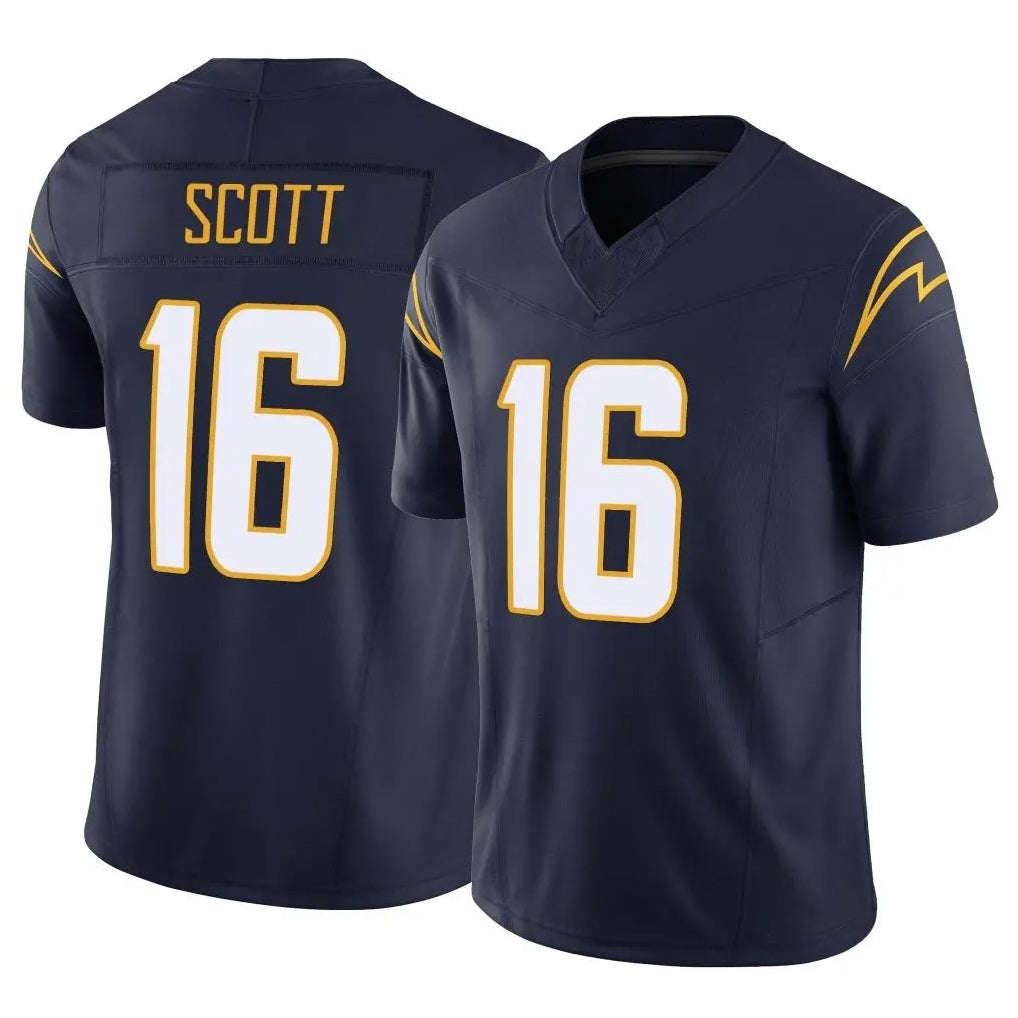 Pouc LA.Chargers #16 J.K. Scott Player Navy Limited Vapor F.U.S.E. Home Game Stitched Jerseys