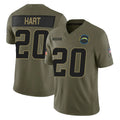 Pouc LA.Chargers #20 Cam Hart Player Olive 2025 Salute To Service Limited Game Stitched Jerseys