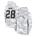 Pouc LA.Chargers #28 Kimani Vidal Player Arctic Camo Salute to Service Hoodies Limited Game Stitched Jerseys