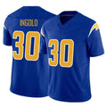 Pouc LA.Chargers #30 Alec Ingold Player Royal Limited Vapor F.U.S.E. Home Game Stitched Jerseys