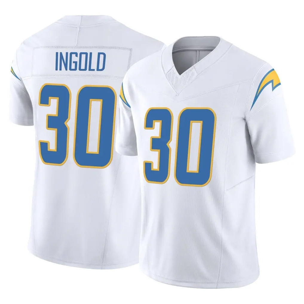 Pouc LA.Chargers #30 Alec Ingold Player White Limited Vapor F.U.S.E. Home Game Stitched Jerseys