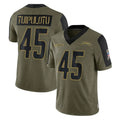 Pouc LA.Chargers #45 Tuli Tuipulotu Player Olive Salute To Service Limited Game Stitched Jerseys