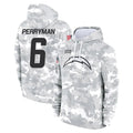 Pouc LA.Chargers #6 Denzel Perryman Player Arctic Camo Salute to Service Hoodies Limited Game Stitched Jerseys
