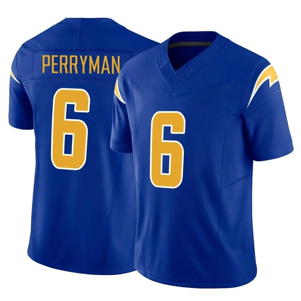 Pouc LA.Chargers #6 Denzel Perryman Player Royal Limited Vapor F.U.S.E. Home Game Stitched Jerseys
