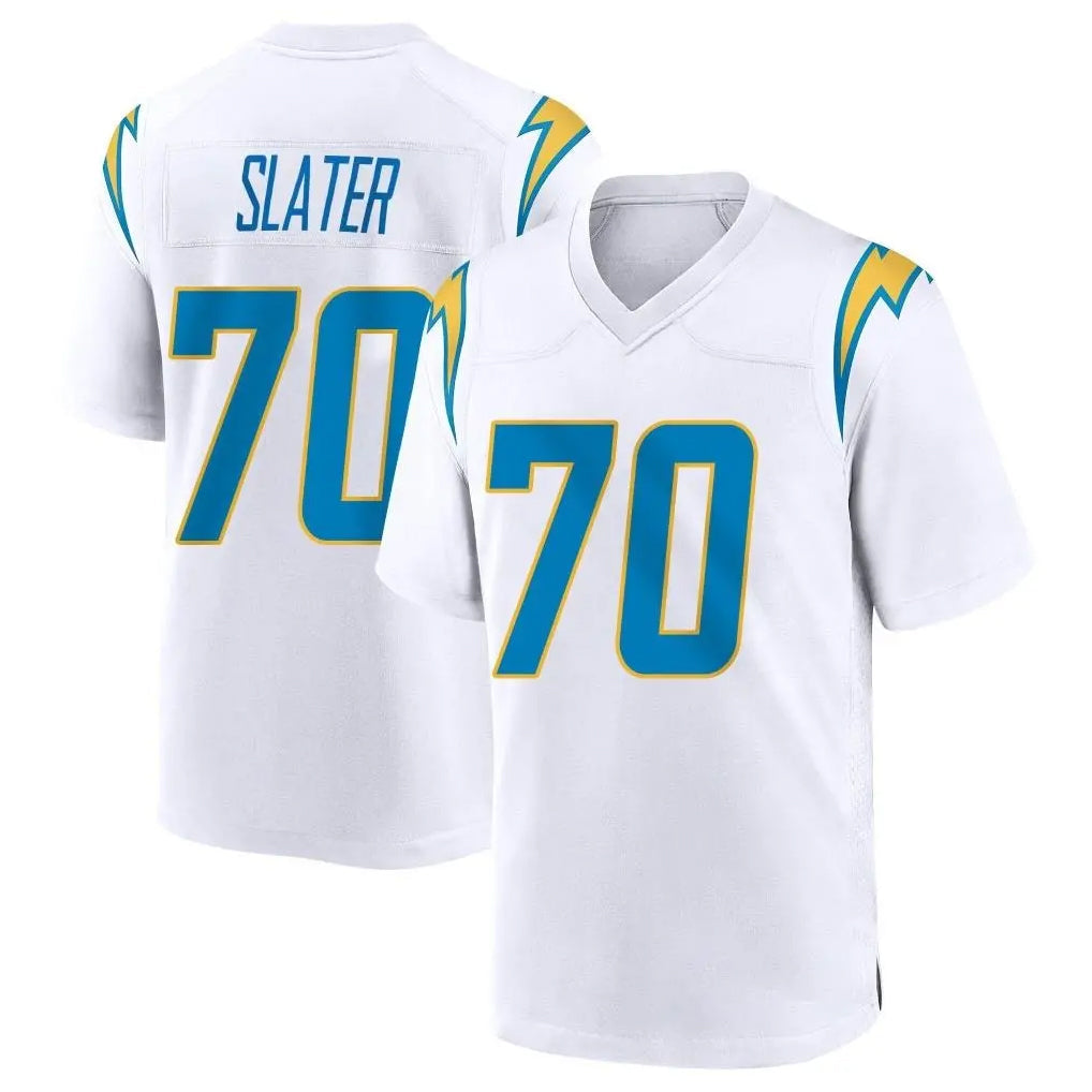 Pouc LA.Chargers #70 Rashawn Slater Player White Home Game Stitched Jerseys