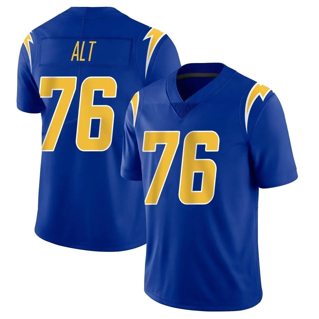 Pouc LA.Chargers #76 Joe Alt Player Royal Limited Vapor Home Game Stitched Jerseys