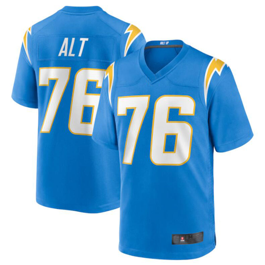 PoucLA.Chargers #76 Joe Alt Powder Blue 2024 Draft First Round Pick Player Game Jersey Stitched Jerseys