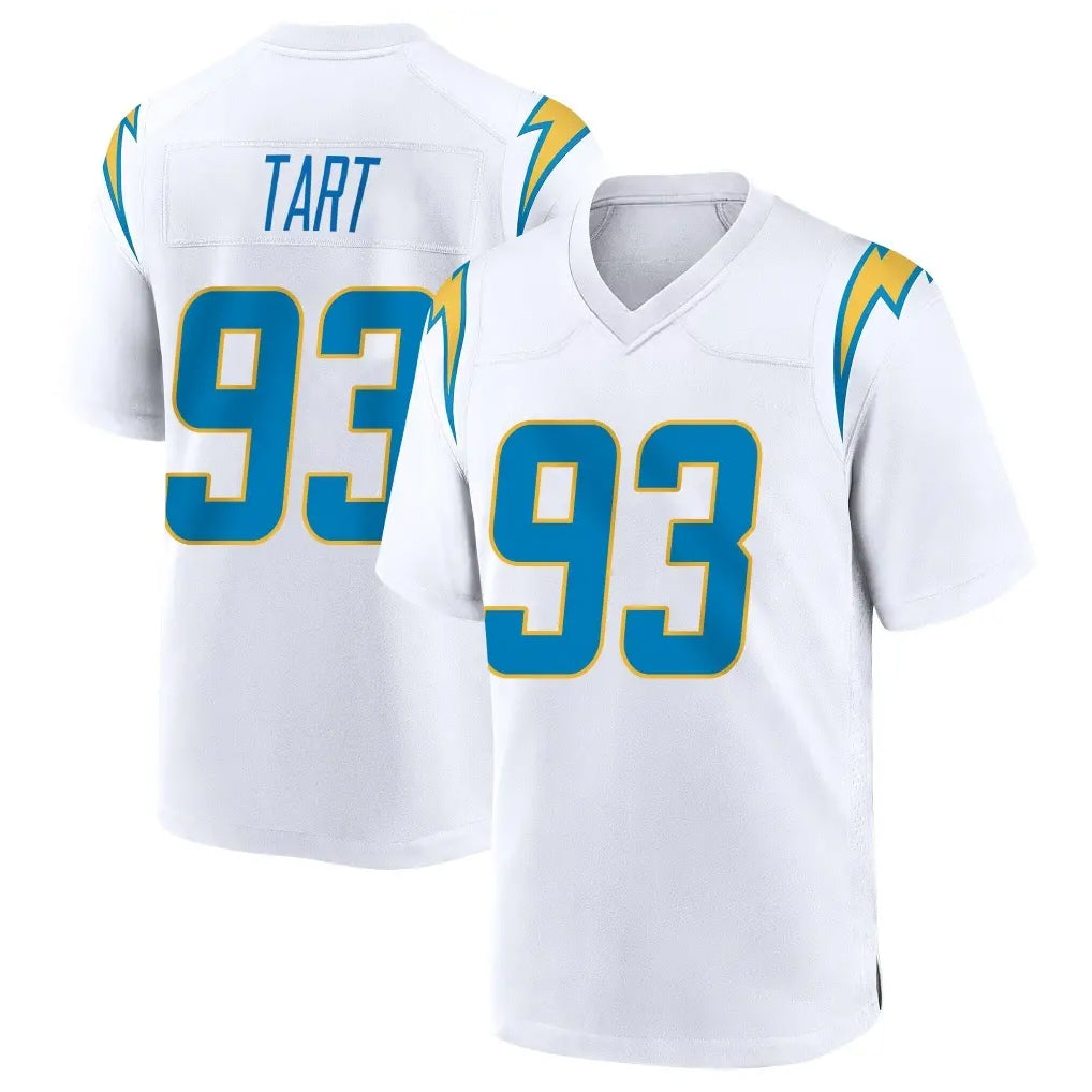Pouc LA.Chargers #93 Teair Tart Player White Home Game Stitched Jerseys