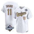 Pouc LA.Dodgers #11 Roki Sasaki Player Gold World Series Collection Limited Home Stitched Jerseys