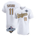 Pouc LA.Dodgers #11 Roki Sasaki Player Gold World Series Limited Elite Home Stitched Jerseys