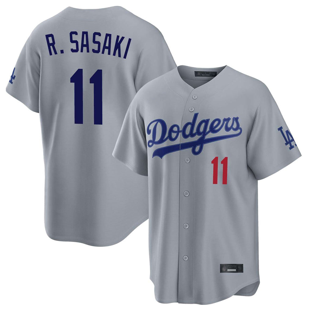 Pouc LA.Dodgers #11 Roki Sasaki Player Gray Game Home Stitched Jerseys