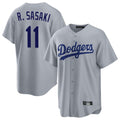 Pouc LA.Dodgers #11 Roki Sasaki Player Gray Game Stitched Jerseys