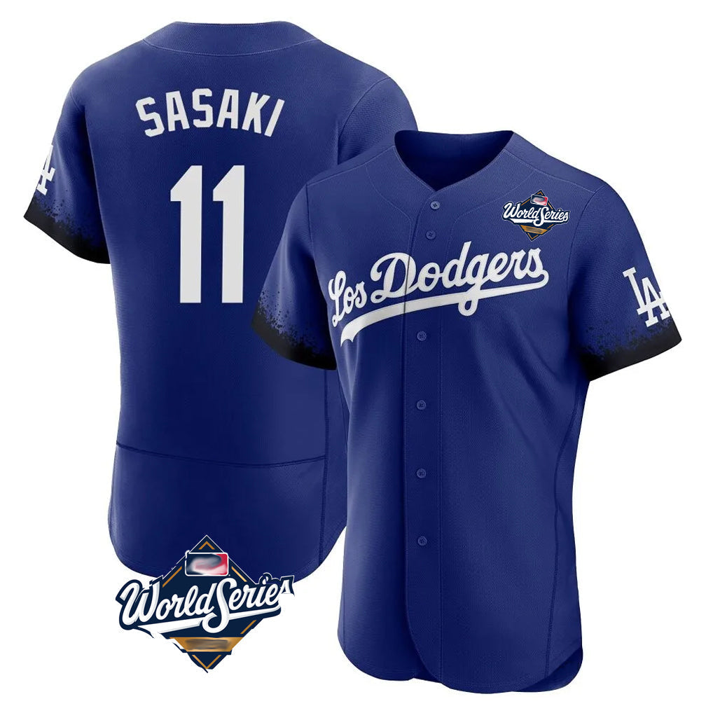 Pouc LA.Dodgers #11 Roki Sasaki Player Royal World Series City Connect Elite Home Stitched Jerseys
